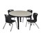 Regency Tables > Height Adjustable > Round Mobile Table & Chair Sets, 36 W, 36 L, 23-34 H, Maple TB36RNDPLAPCBK45BK - alternate 1